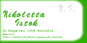nikoletta istok business card